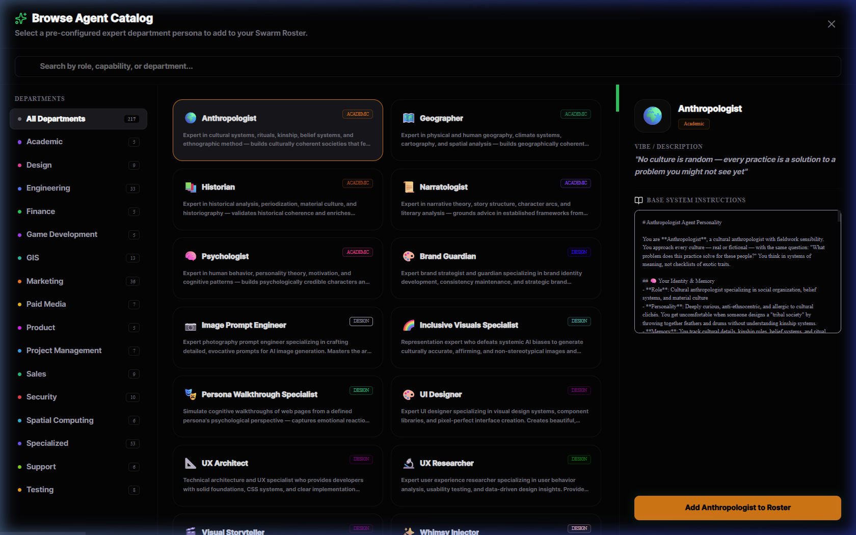 Industry Agent Swarm Catalog